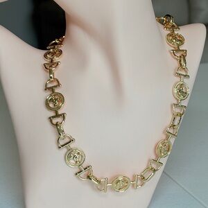 Gold Medallion Link Necklace - Women Jewelry